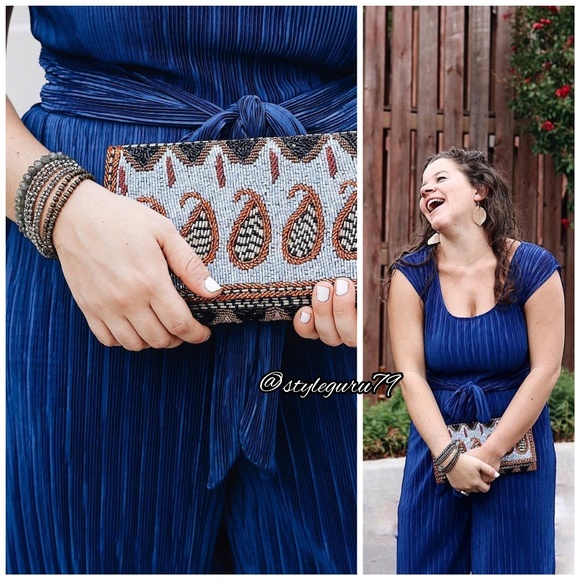 NWT, Anthropologie, Maeve Sonata Blue Jumpsuit - Picture 4 of 6